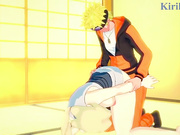 Tsunade and Naruto Uzumaki have deep sex in a Japanese-style room. - Naruto Hentai